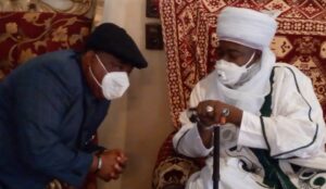 Kwara Deputy Gov., Kayode Alabi at Etsu Pategi palace, Alhaji Ibrahim Umar Bologi II 