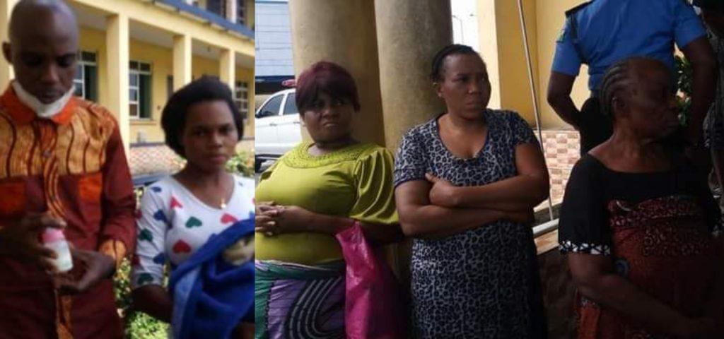 Human trafficking suspects at police station in Imo