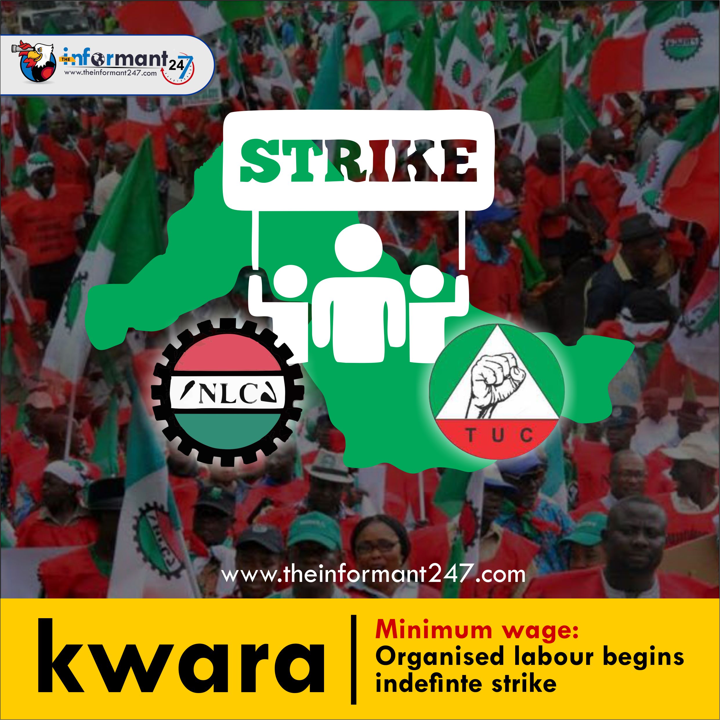 Strike, Minimum wage, Kwara Labour, NLC, TUC, JNC, Industrial Action, Kwara State Government