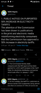 Fact Check: Claim that NERC increased electricity tariff by over 50% is false