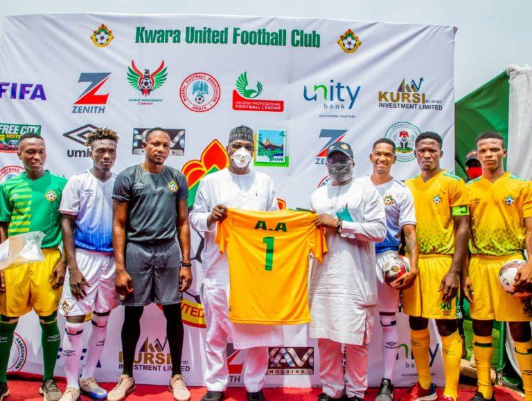 Kwara gov promises to restore state’s glory in sports, unveils new jerseys for K’United