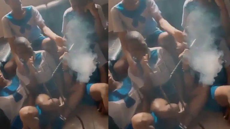 Lagos students caught smoking shisha