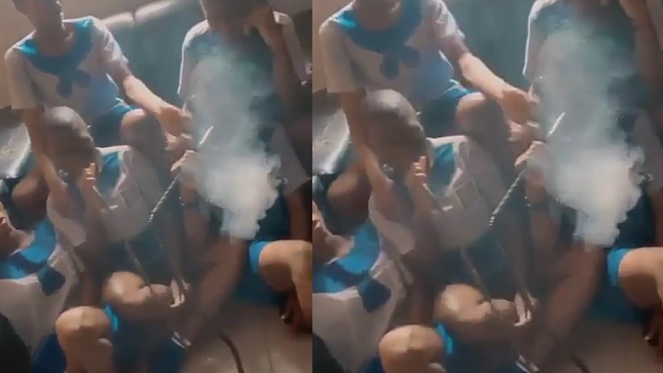 Lagos students caught smoking shisha