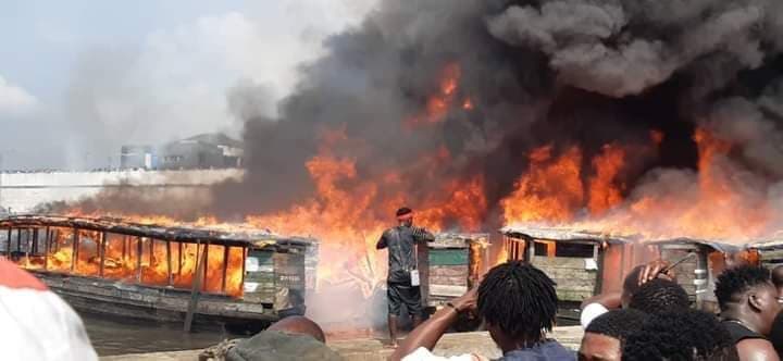 Several boats, goods worth millions of naira gutted by fire in Rivers