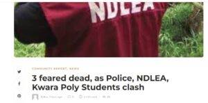 NDLEA Police Kwara Poly students