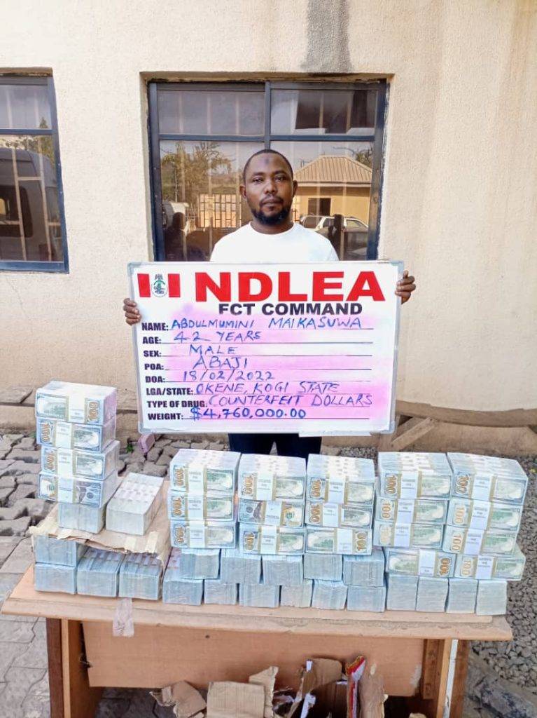 NDLEA intercepts fake $4.7m, arrests suspect in Abuja The Informant247