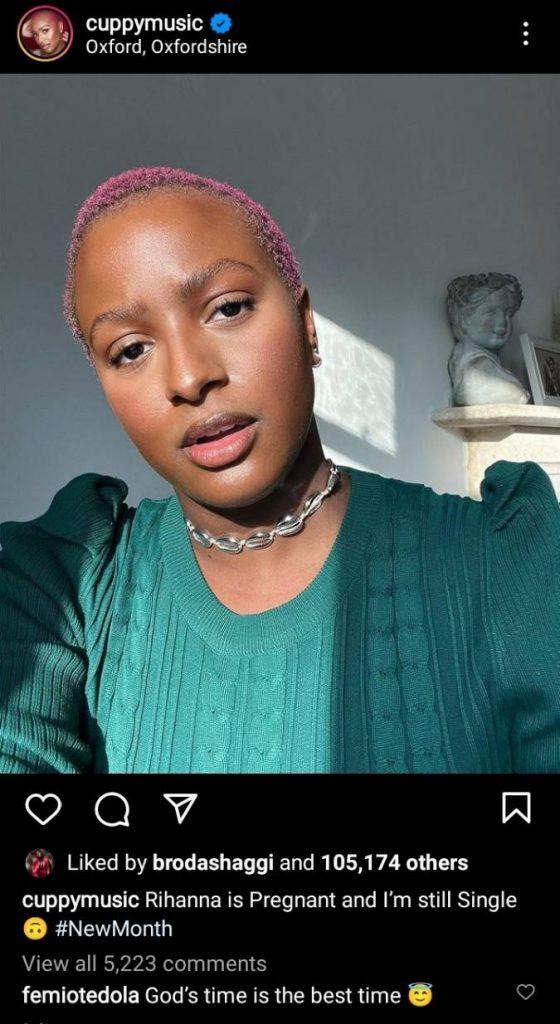 Otedola reacts as DJ Cuppy complains of being single after Rihanna’s Pregnancy trend The Informant247