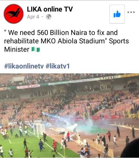Fact Check: Did Sports Minister say renovation of MKO Stadium will cost N560billion The Informant247