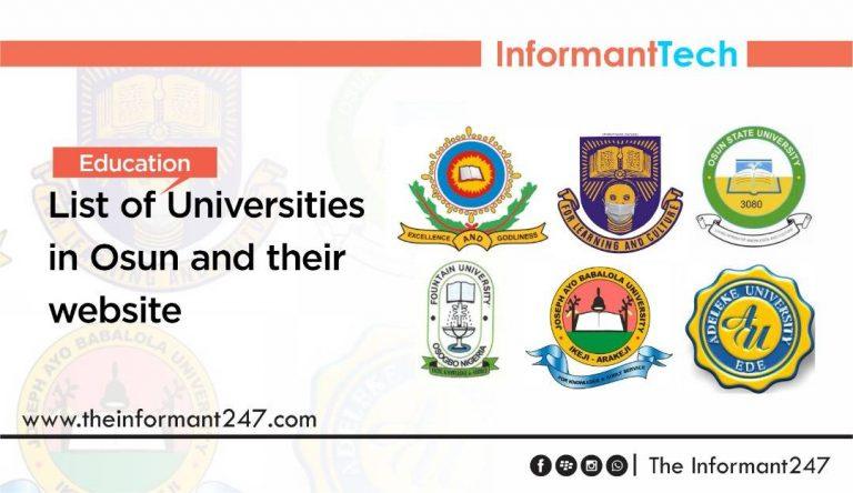 Osun state federal, state, and private universities