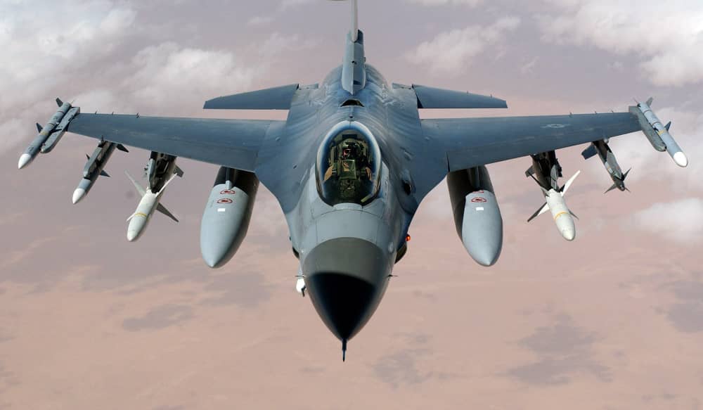 US manufactured F 16 Fighter Jet