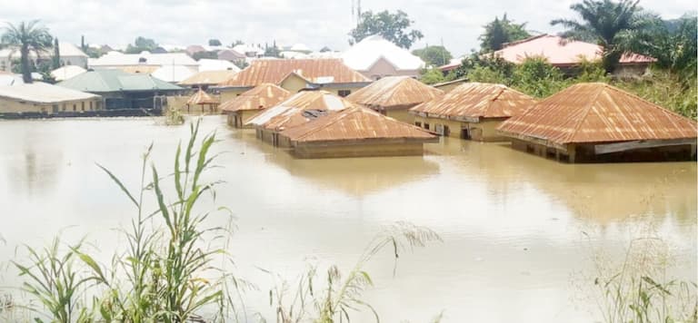 A community submerged by flood in Lokoja Kogi State