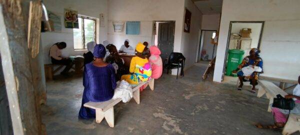 Patients waiting to be attended to at Tepatan PHC Moro LGA
