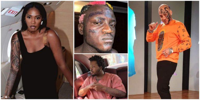 Portable Burna 6 other Nigerian celebs with eye catching tattoos