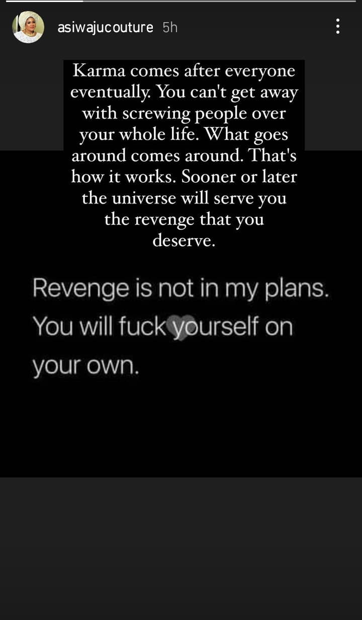 Karma comes after everyone. Eventually Funsho Adeoti shades Mercy Aigbe.