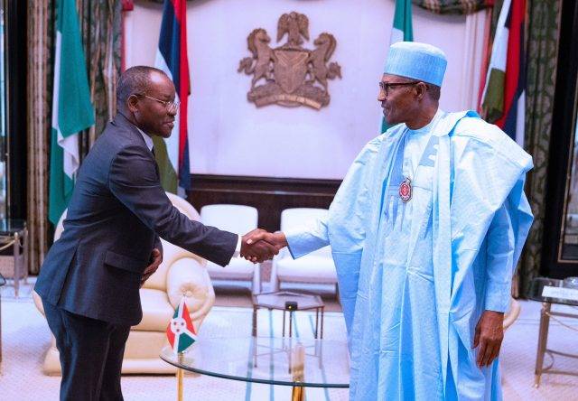 Buhari and Burundi envoy 640x444 1