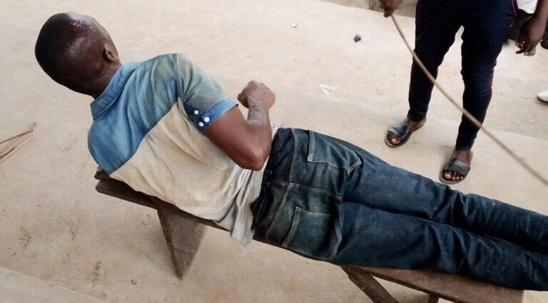 Man Gets Strokes Of Cane 1