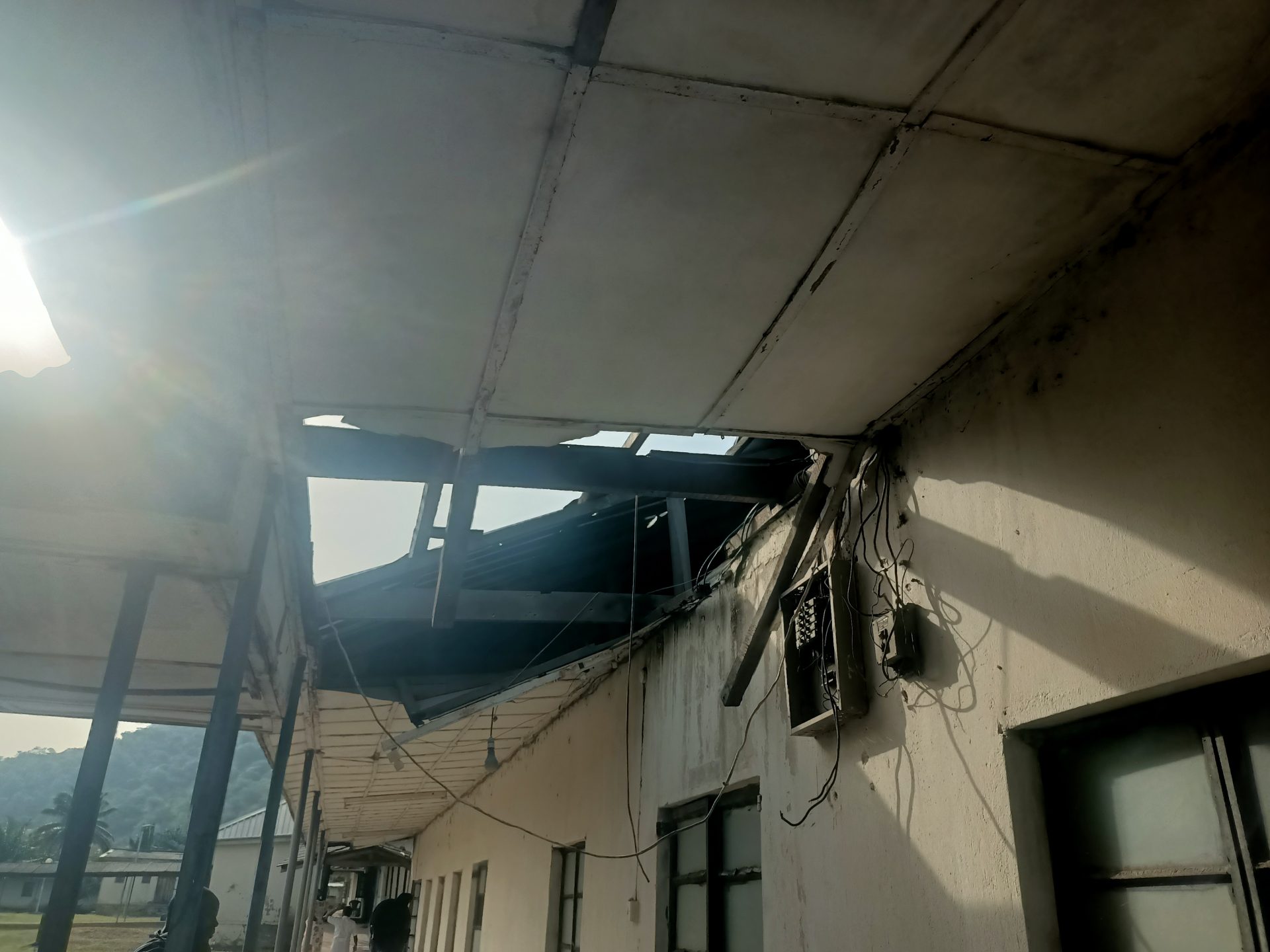 The ceiling appear ready to fall