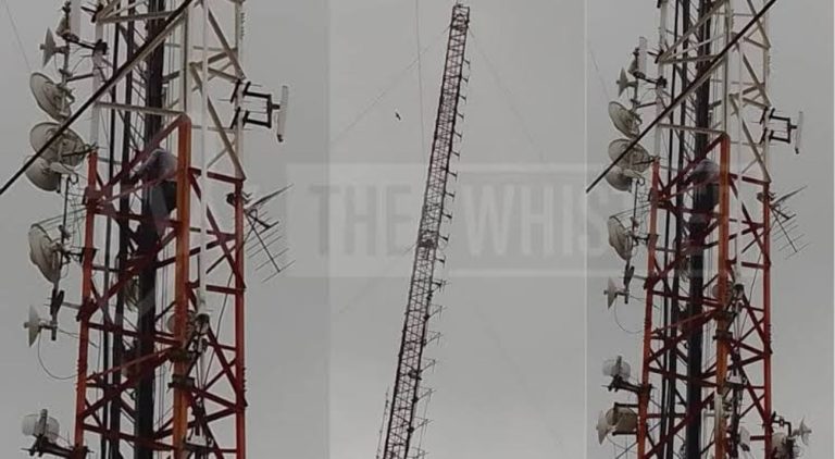 Abuja man climbs radio mast, threatens suicide over nation’s hardship