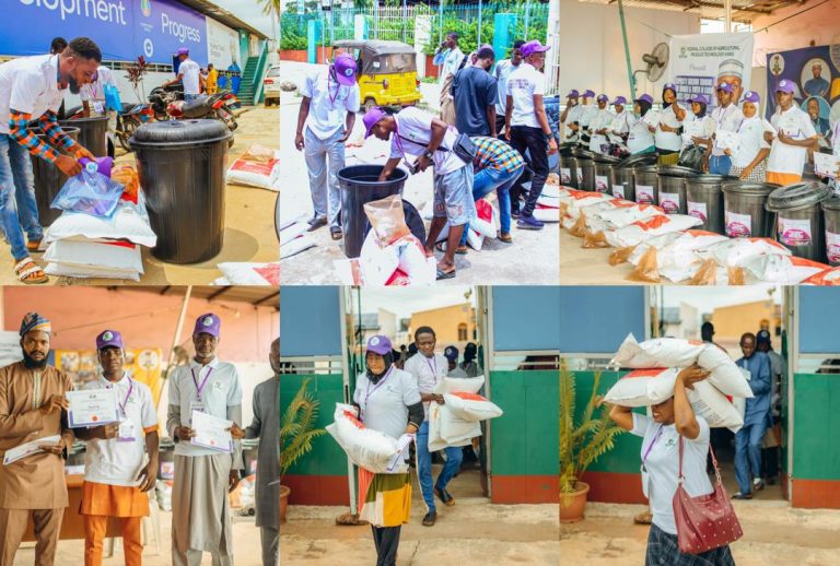 Participants in Muktar Shagaya’s fish farming, soap making training receive support