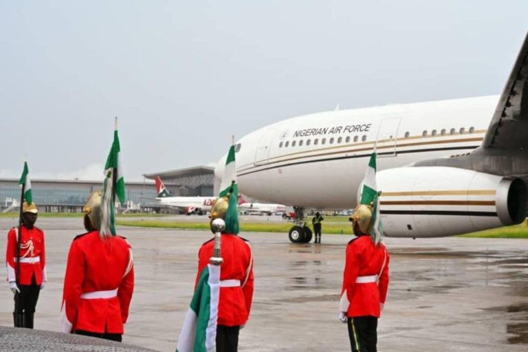 New presidential jet unveiled as Tinubu departs for France