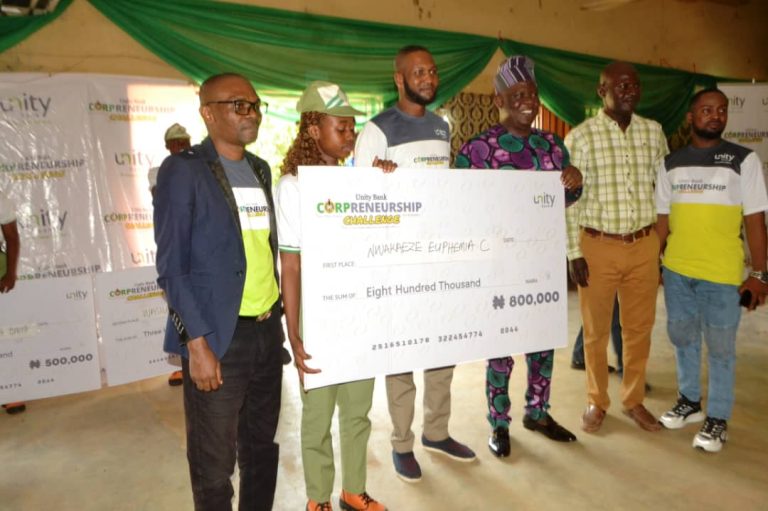 Unity Bank awards N1.6 million to three NYSC members in Kwara for entrepreneurial ventures