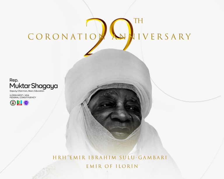Rep. Shagaya celebrates 29th coronation anniversary of Emir of Ilorin