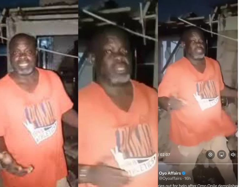 Man seeks help after ‘Omo Onile’ demolish his property in Ibadan [VIDEO]