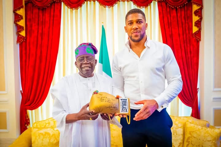 PHOTOS: Nigerian-British Boxer, Anthony Joshua visits President Tinubu on new year day