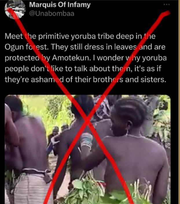 False! Video showing ‘primitive’ Yoruba people partly dressed in leaves, untrue