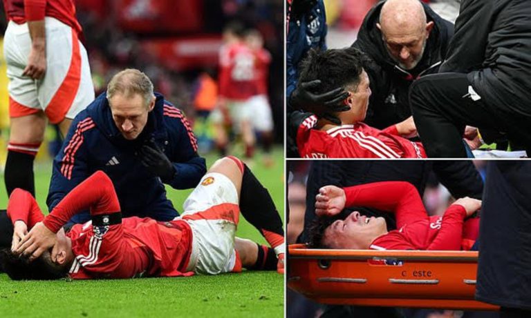 Man United’s Martinez stretches off as Amorim’s men suffer another home defeat to Crystal Palace