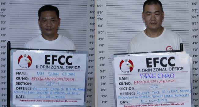 Two Chinese bagged two-year jail term for illegal mining in Kwara