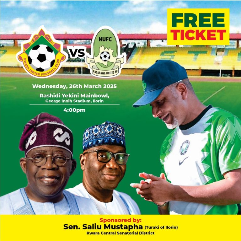 Breaking: Senator Saliu Mustapha buys off match tickets for fans to watch Kwara United vs Nasarawa United game for free