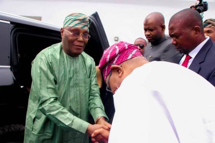 Ijesa Monarch’s coronation: Atiku visits Aregbesola in Osun