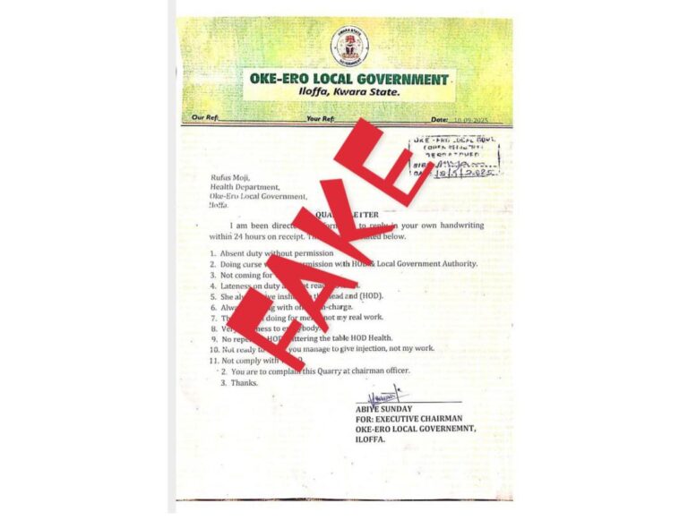 Oke Ero LG debunks viral query letter, calls it fake