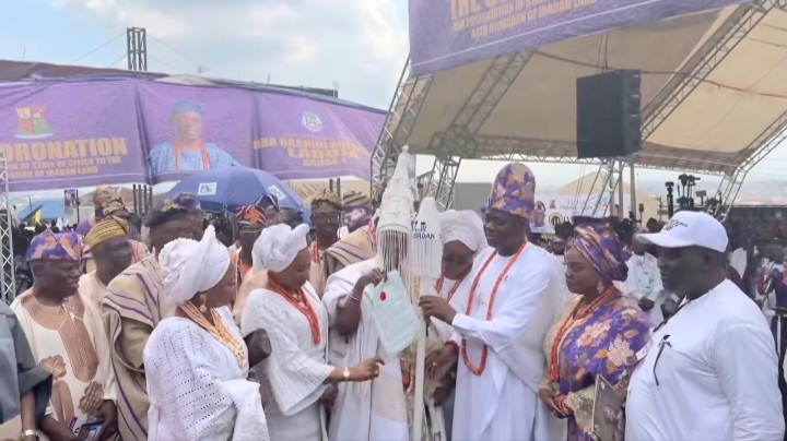 Ex-Governor Ladoja crowned 44th Olubadan, receives Staff of office