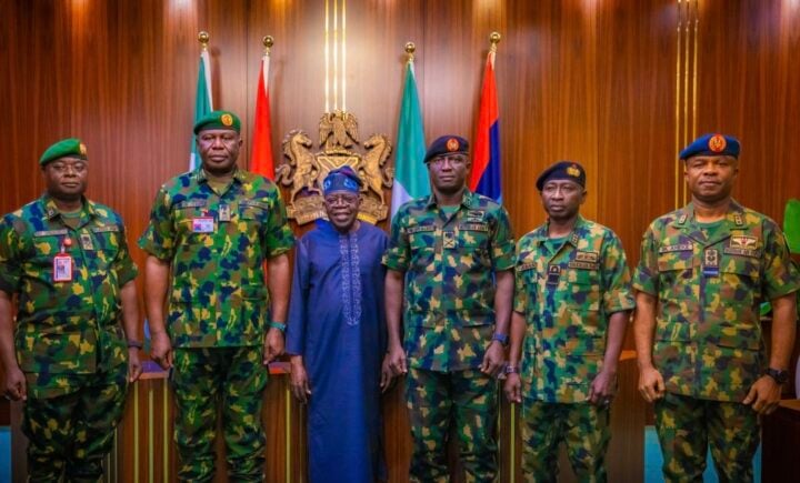 Tinubu decorates Oluyede, other newly appointed service chiefs with new ranks