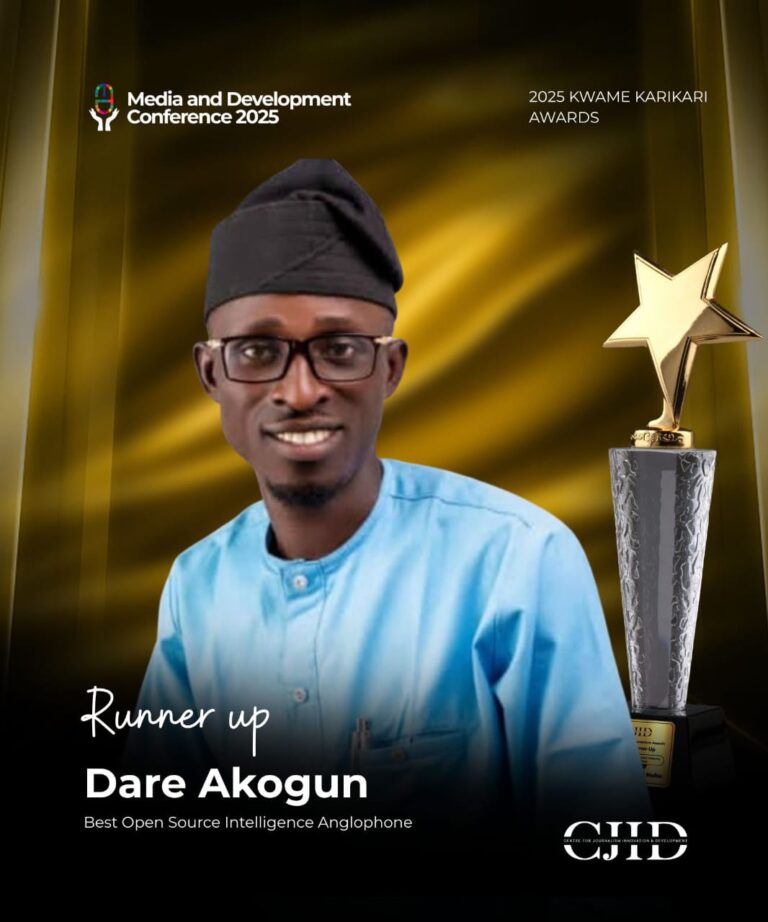 Nigerian journalist, Dare Akogun, emerges runner up at 2025 Kwame Karikari OSINT Awards