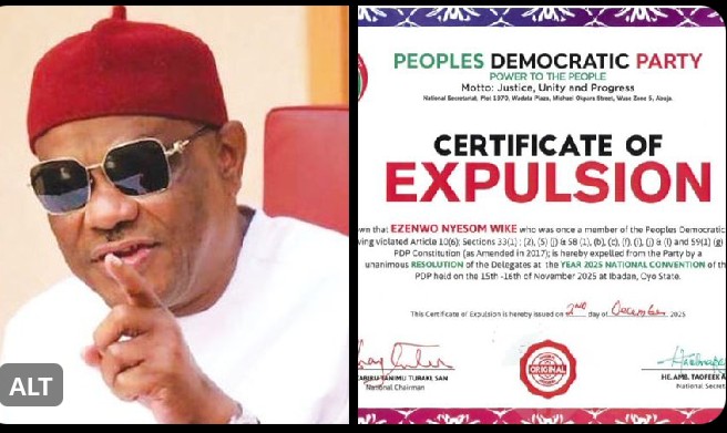 PDP issues Wike, Fayose, others expulsion certificates as party’s crisis deepens