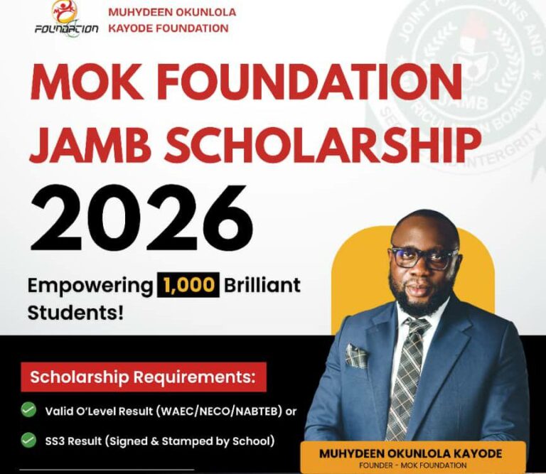 MOK Foundation launches 2026 JAMB scholarship to support 1,000 Kwara students