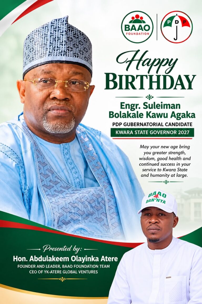 Birthday felicitations to a visionary leader and incoming Governor, Engr. Suleiman Bolakale Kawu Agaka.